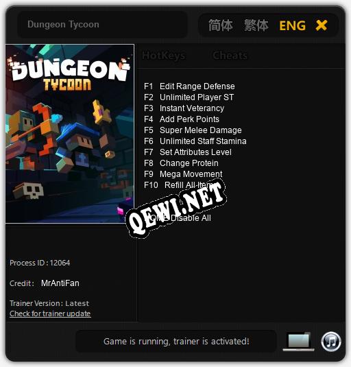 Трейнер для Dungeon Tycoon [v1.0.4]