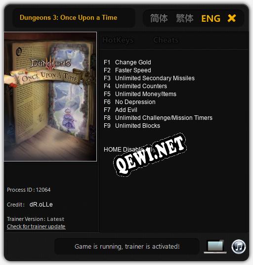 Dungeons 3: Once Upon a Time: ТРЕЙНЕР И ЧИТЫ (V1.0.76)