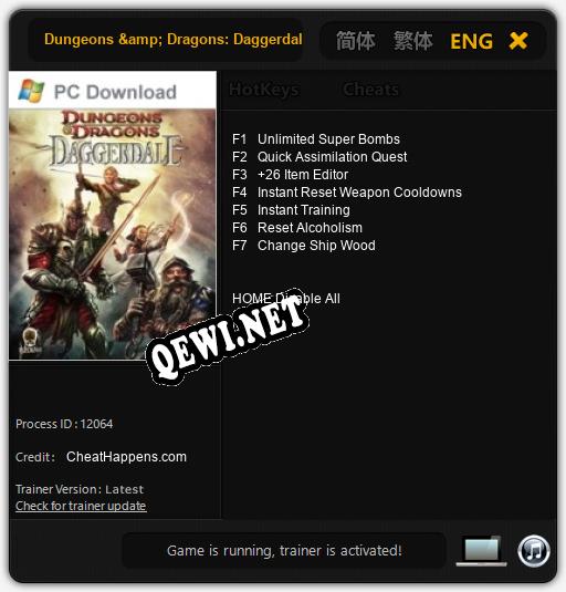 Dungeons & Dragons: Daggerdale: Трейнер +7 [v1.9]