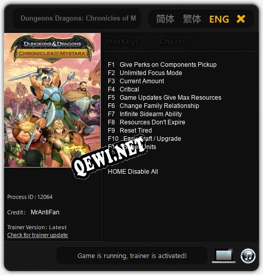 Dungeons Dragons: Chronicles of Mystara: Читы, Трейнер +11 [MrAntiFan]