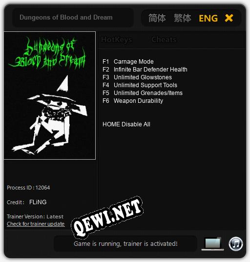 Трейнер для Dungeons of Blood and Dream [v1.0.4]