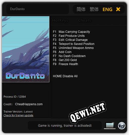 DurDanto: ТРЕЙНЕР И ЧИТЫ (V1.0.96)