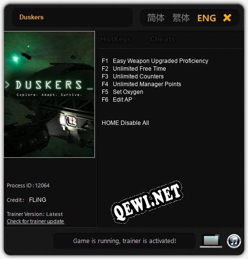 Duskers: Трейнер +6 [v1.6]