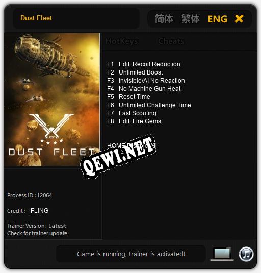 Трейнер для Dust Fleet [v1.0.1]