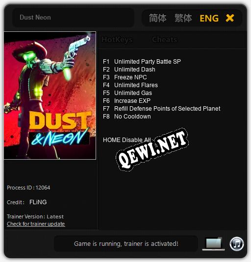 Dust Neon: Трейнер +8 [v1.4]