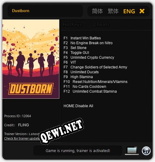 Dustborn: ТРЕЙНЕР И ЧИТЫ (V1.0.30)
