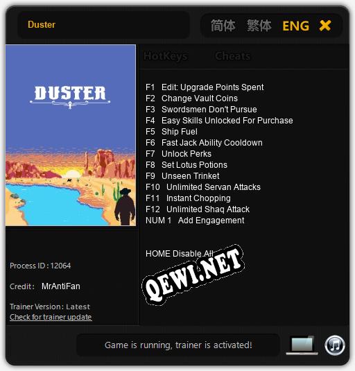Duster: Читы, Трейнер +13 [MrAntiFan]