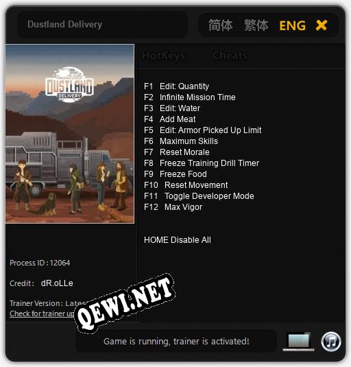 Трейнер для Dustland Delivery [v1.0.4]