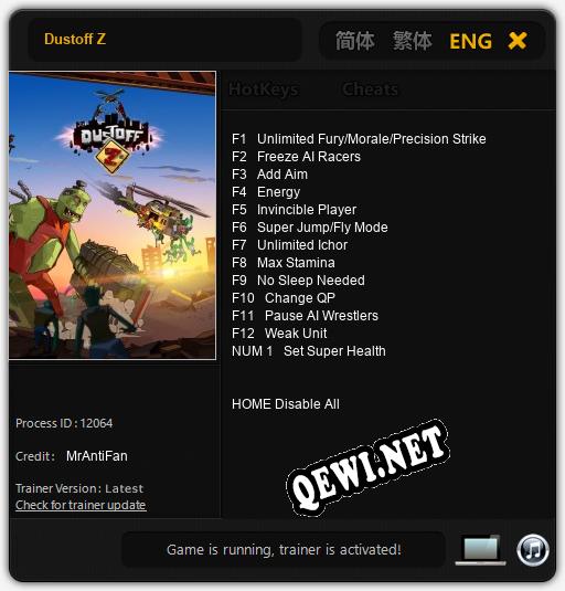 Dustoff Z: Трейнер +13 [v1.1]