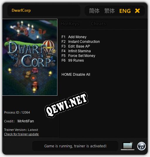 DwarfCorp: ТРЕЙНЕР И ЧИТЫ (V1.0.71)