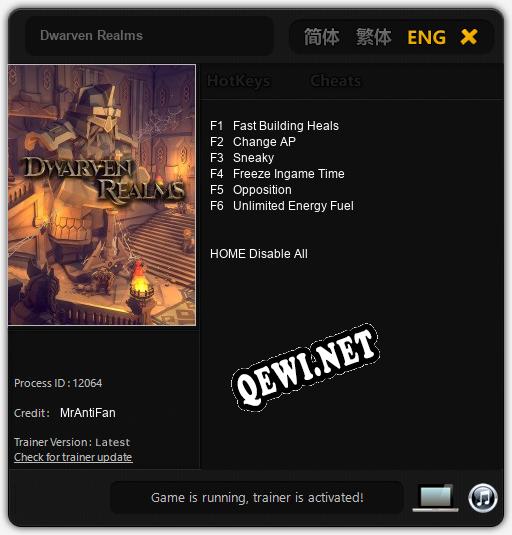 Dwarven Realms: ТРЕЙНЕР И ЧИТЫ (V1.0.37)