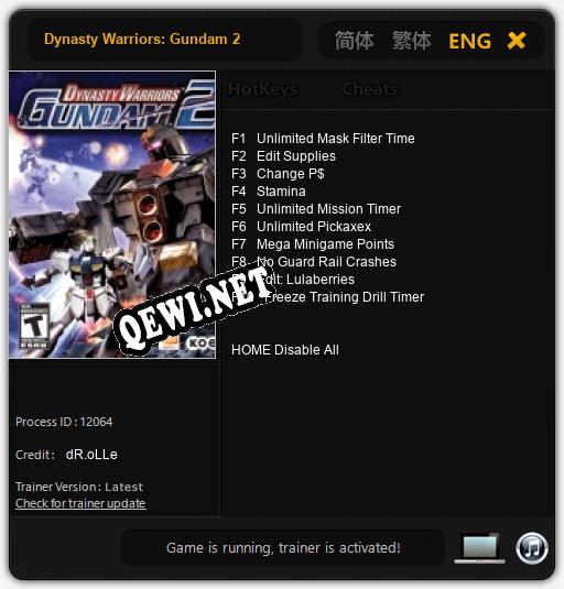 Dynasty Warriors: Gundam 2: ТРЕЙНЕР И ЧИТЫ (V1.0.82)