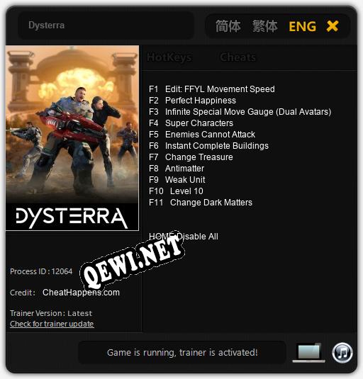 Трейнер для Dysterra [v1.0.5]