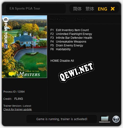 Трейнер для EA Sports PGA Tour [v1.0.8]