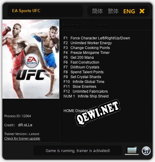 EA Sports UFC: Трейнер +13 [v1.8]