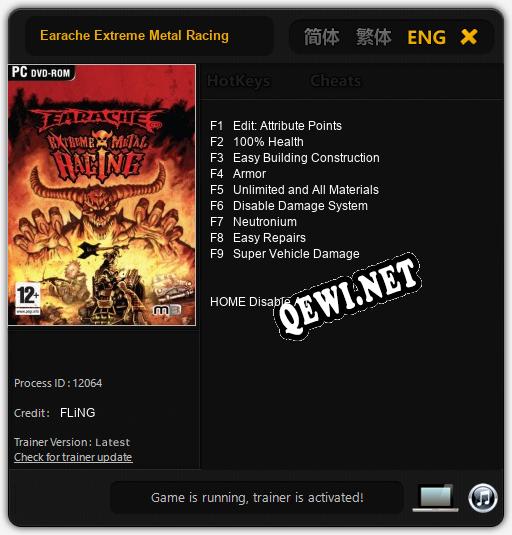 Earache Extreme Metal Racing: ТРЕЙНЕР И ЧИТЫ (V1.0.3)