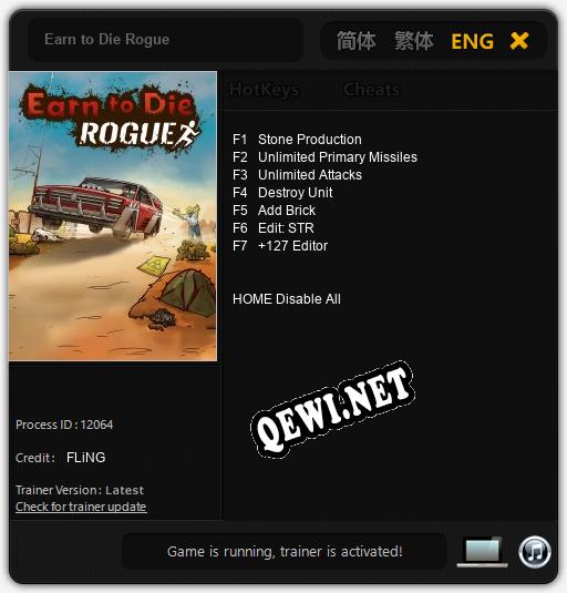 Earn to Die Rogue: Трейнер +7 [v1.7]