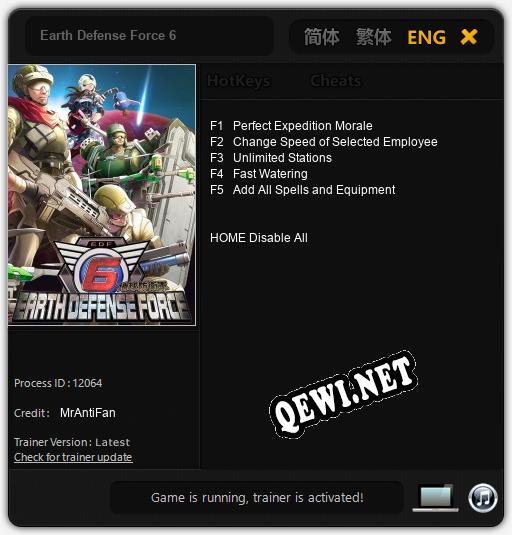 Earth Defense Force 6: Читы, Трейнер +5 [MrAntiFan]