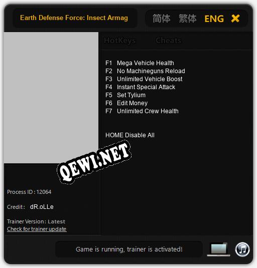 Earth Defense Force: Insect Armageddon: Трейнер +7 [v1.6]