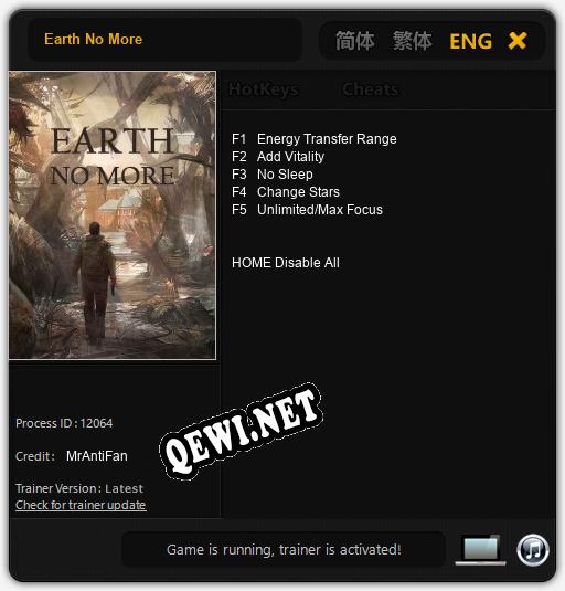 Трейнер для Earth No More [v1.0.1]