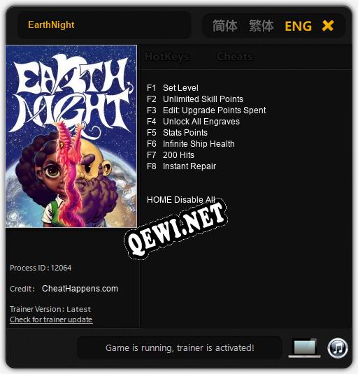 EarthNight: Трейнер +8 [v1.5]