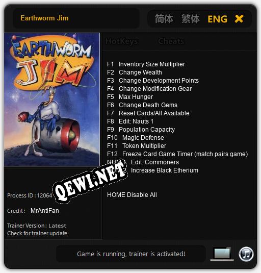 Earthworm Jim: Трейнер +14 [v1.7]