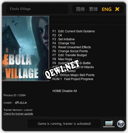 Ebola Village: Трейнер +13 [v1.2]
