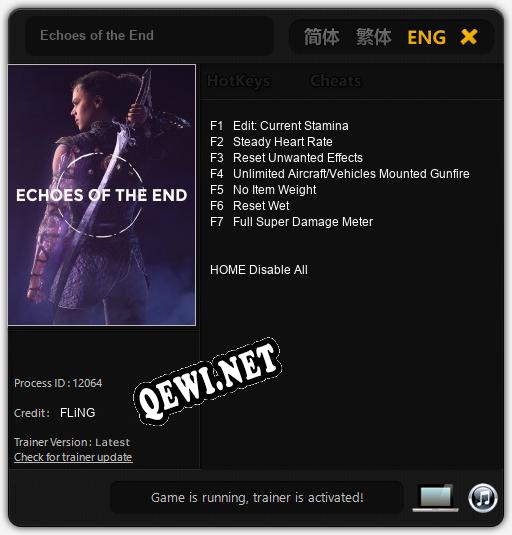 Echoes of the End: Трейнер +7 [v1.5]
