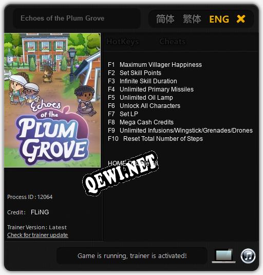 Echoes of the Plum Grove: ТРЕЙНЕР И ЧИТЫ (V1.0.46)