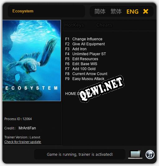 Ecosystem: ТРЕЙНЕР И ЧИТЫ (V1.0.81)