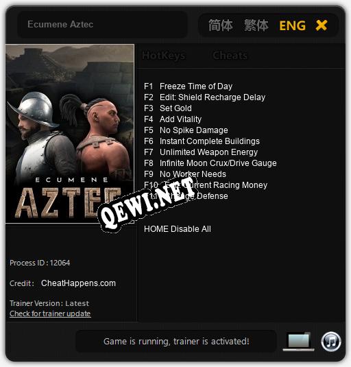 Ecumene Aztec: ТРЕЙНЕР И ЧИТЫ (V1.0.46)