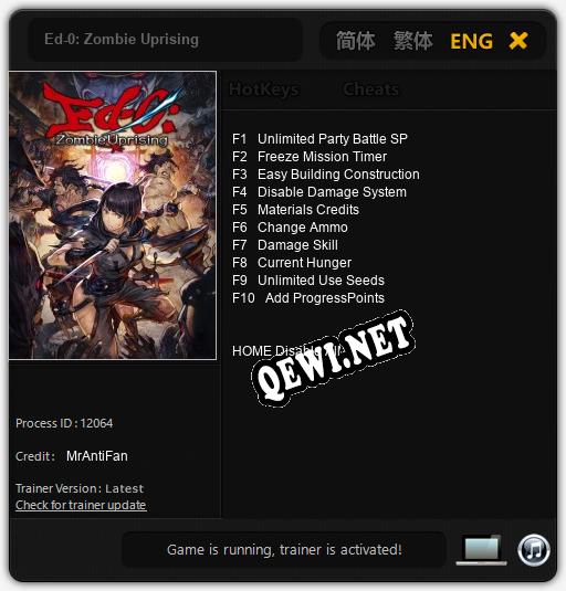 Ed-0: Zombie Uprising: Читы, Трейнер +10 [MrAntiFan]