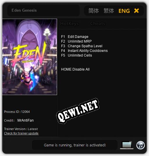 Eden Genesis: Трейнер +5 [v1.3]