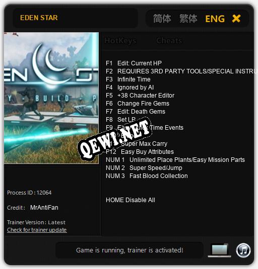 EDEN STAR: ТРЕЙНЕР И ЧИТЫ (V1.0.77)