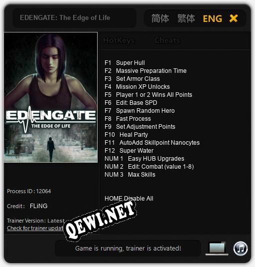 EDENGATE: The Edge of Life: Читы, Трейнер +15 [FLiNG]