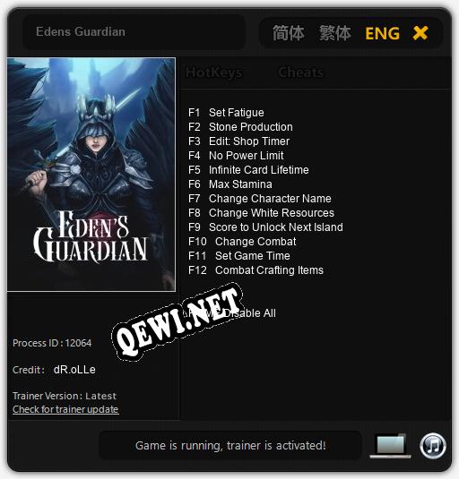 Трейнер для Edens Guardian [v1.0.3]
