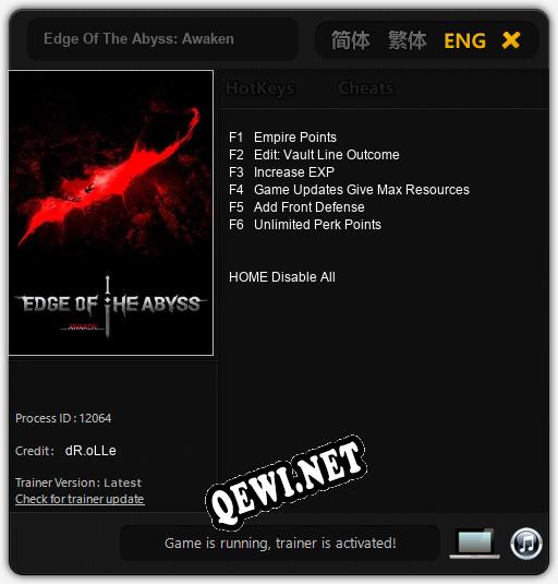 Трейнер для Edge Of The Abyss: Awaken [v1.0.6]