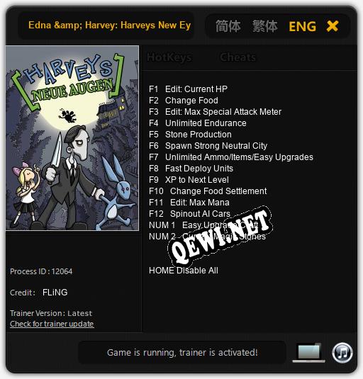 Трейнер для Edna & Harvey: Harveys New Eyes [v1.0.5]