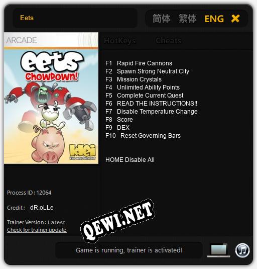 Eets: ТРЕЙНЕР И ЧИТЫ (V1.0.53)