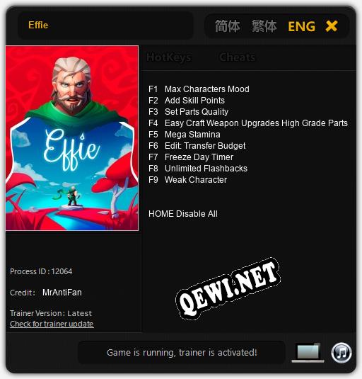 Трейнер для Effie [v1.0.1]