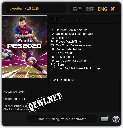 eFootball PES 2020: Трейнер +11 [v1.8]