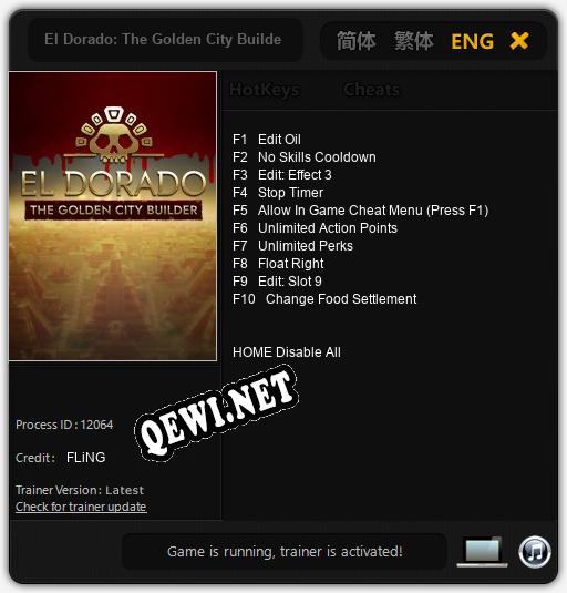 Трейнер для El Dorado: The Golden City Builder [v1.0.4]