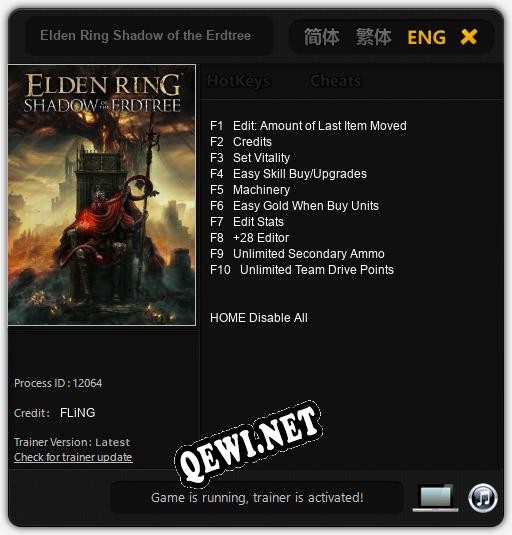 Elden Ring Shadow of the Erdtree: Читы, Трейнер +10 [FLiNG]