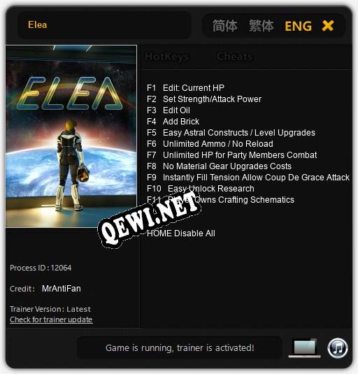 Elea: Трейнер +11 [v1.1]