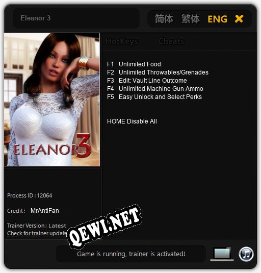 Трейнер для Eleanor 3 [v1.0.9]