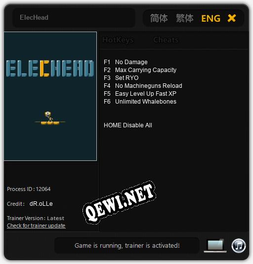 Трейнер для ElecHead [v1.0.8]