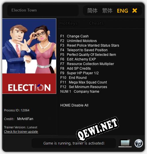 Трейнер для Election Town [v1.0.3]