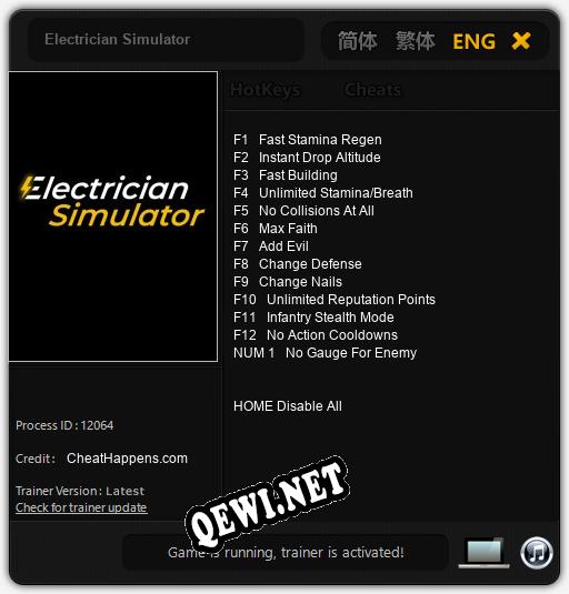 Electrician Simulator: Читы, Трейнер +13 [CheatHappens.com]
