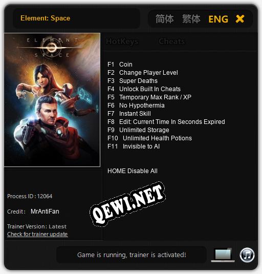 Element: Space: Трейнер +11 [v1.1]