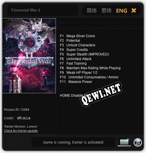 Elemental War 2: Трейнер +11 [v1.8]